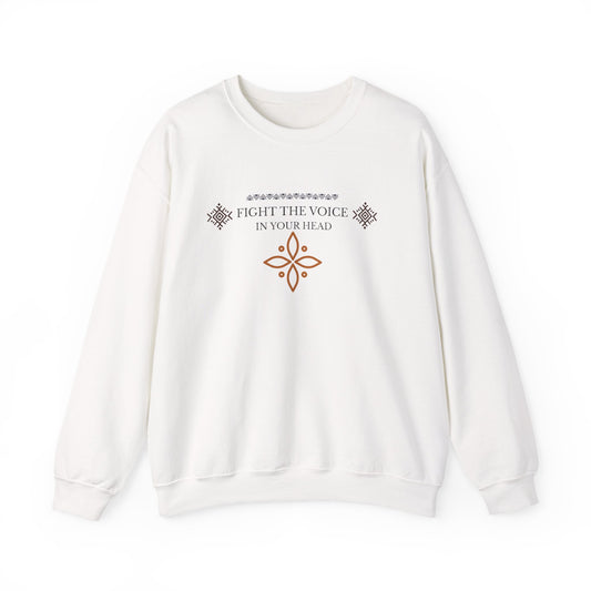 Sweatshirt Crewneck Brodé – "Fight the Voice in Your Head" | Coton Premium Unisexe