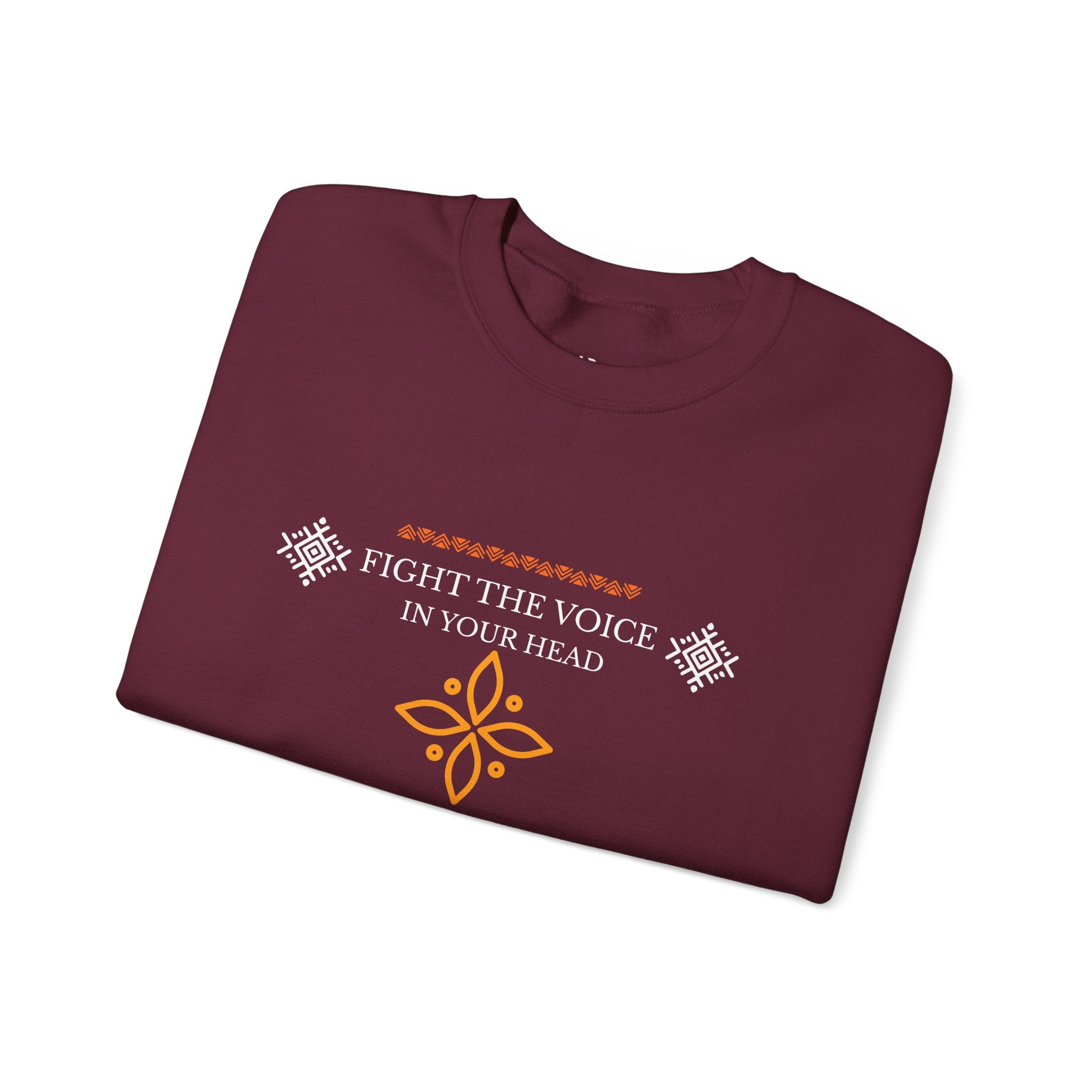 Sweatshirt Crewneck Brodé – "Fight the Voice in Your Head" | Pull Unisexe Coloris Intenses