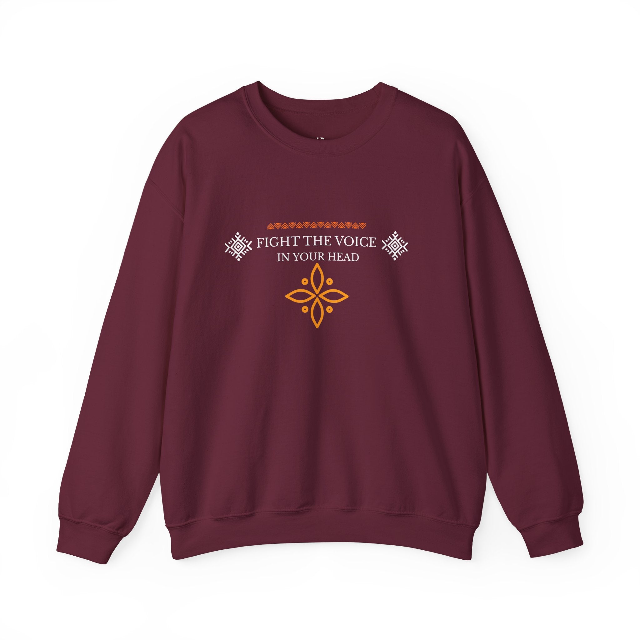 Sweatshirt Crewneck Brodé – "Fight the Voice in Your Head" | Pull Unisexe Coloris Intenses