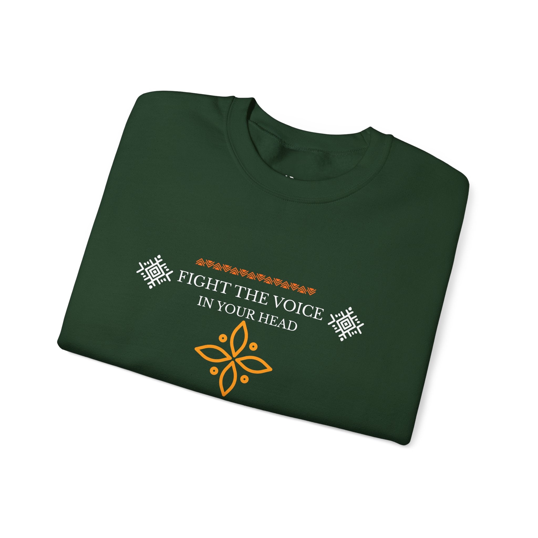 Sweatshirt Crewneck Brodé – "Fight the Voice in Your Head" | Pull Unisexe Coloris Intenses