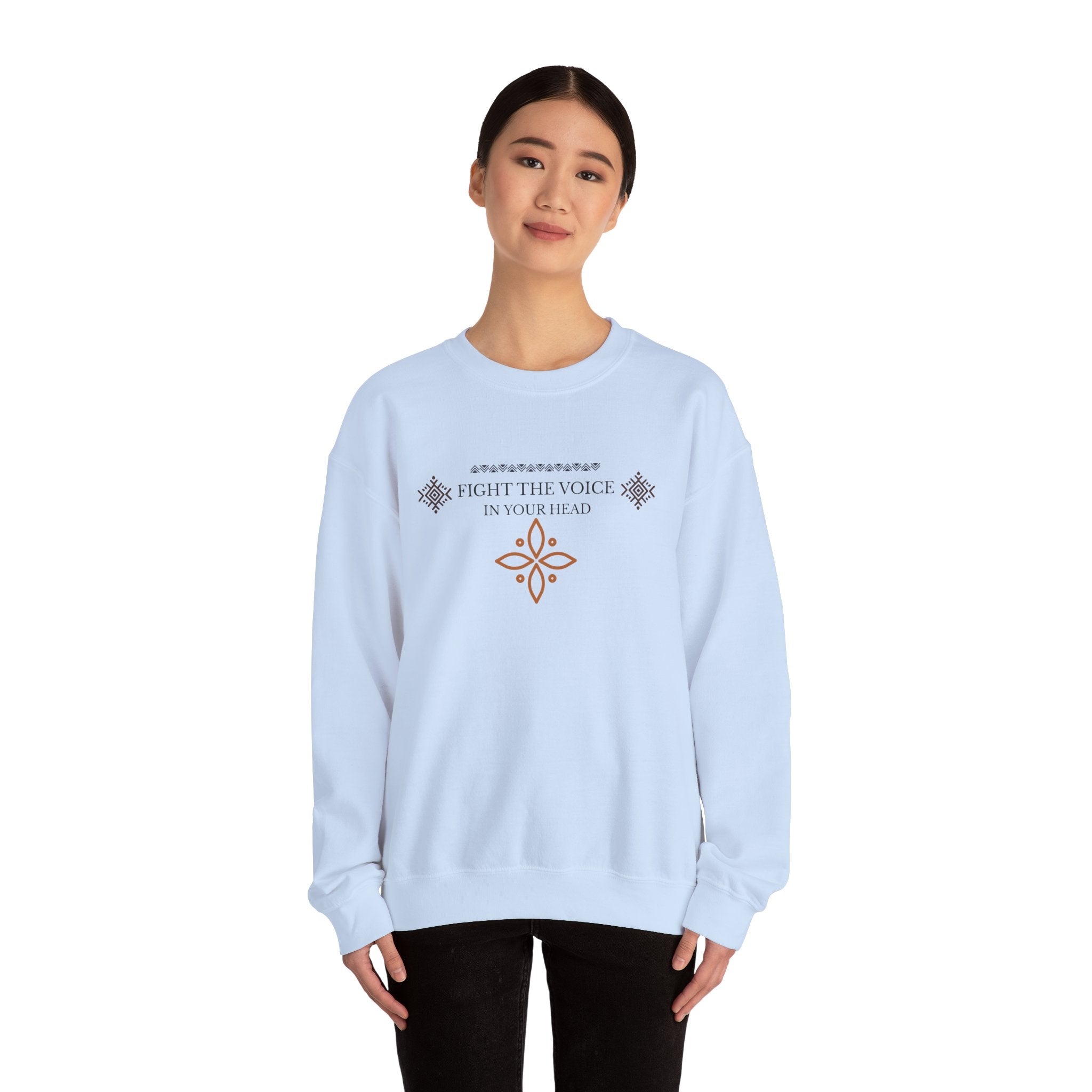 Sweatshirt Crewneck Brodé – "Fight the Voice in Your Head" | Coton Premium Unisexe
