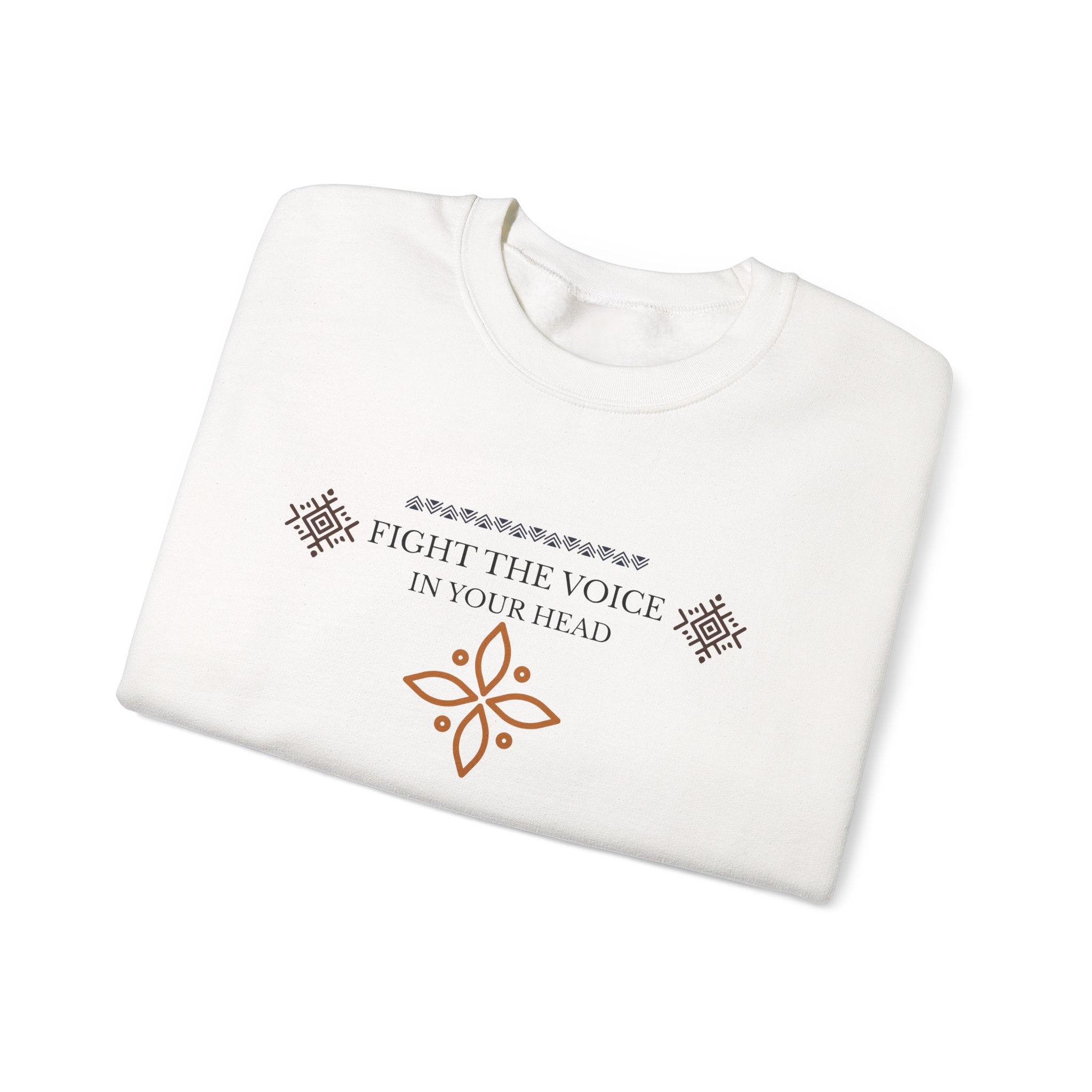 Sweatshirt Crewneck Brodé – "Fight the Voice in Your Head" | Coton Premium Unisexe