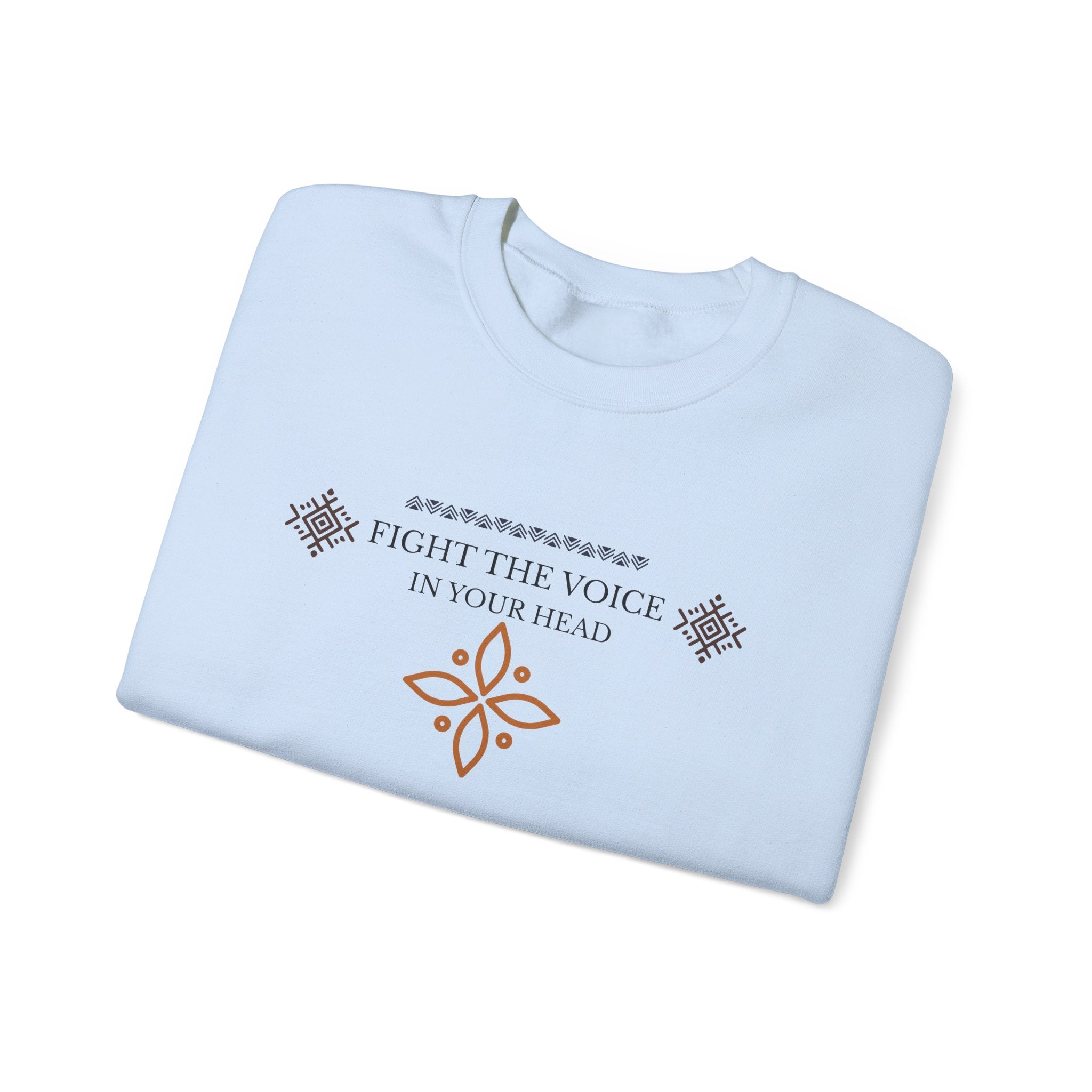 Sweatshirt Crewneck Brodé – "Fight the Voice in Your Head" | Coton Premium Unisexe
