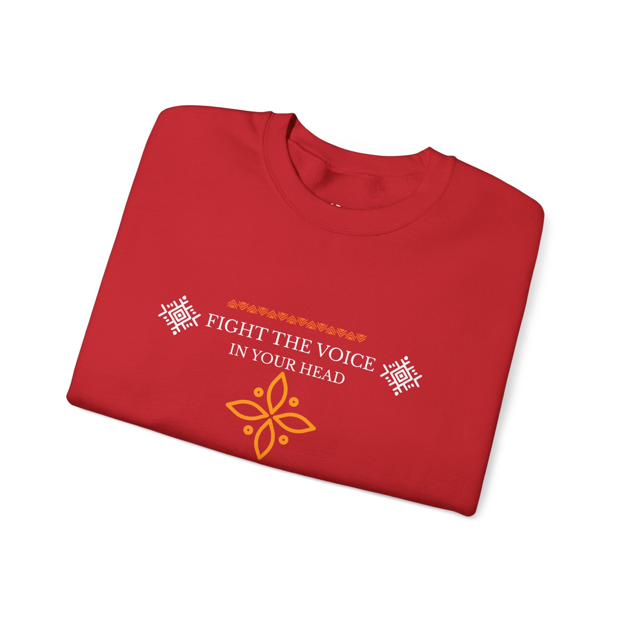 Sweatshirt Crewneck Brodé – "Fight the Voice in Your Head" | Pull Unisexe Coloris Intenses