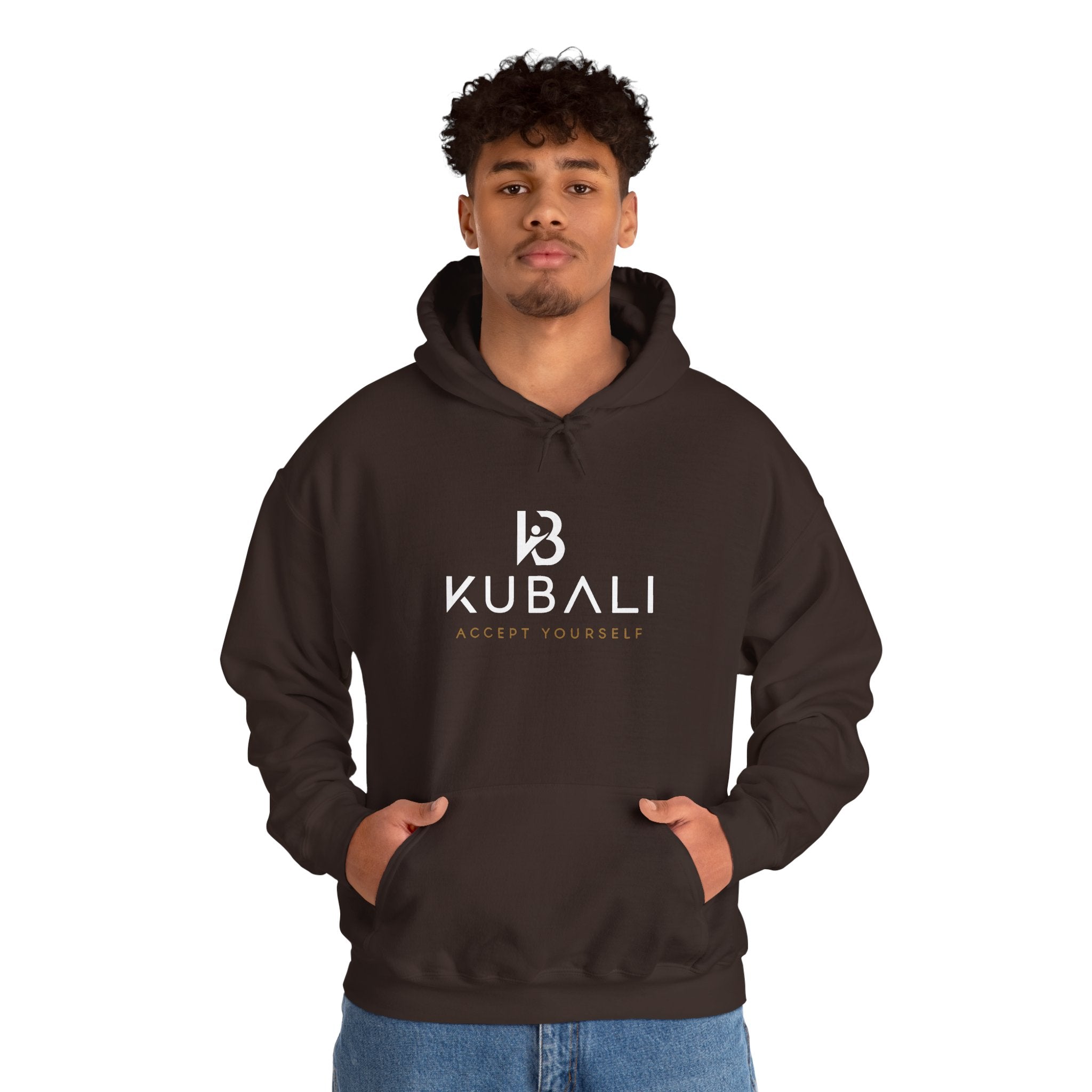 Kubali "Accept Yourself" Logo Hoodie — Noir Minimaliste