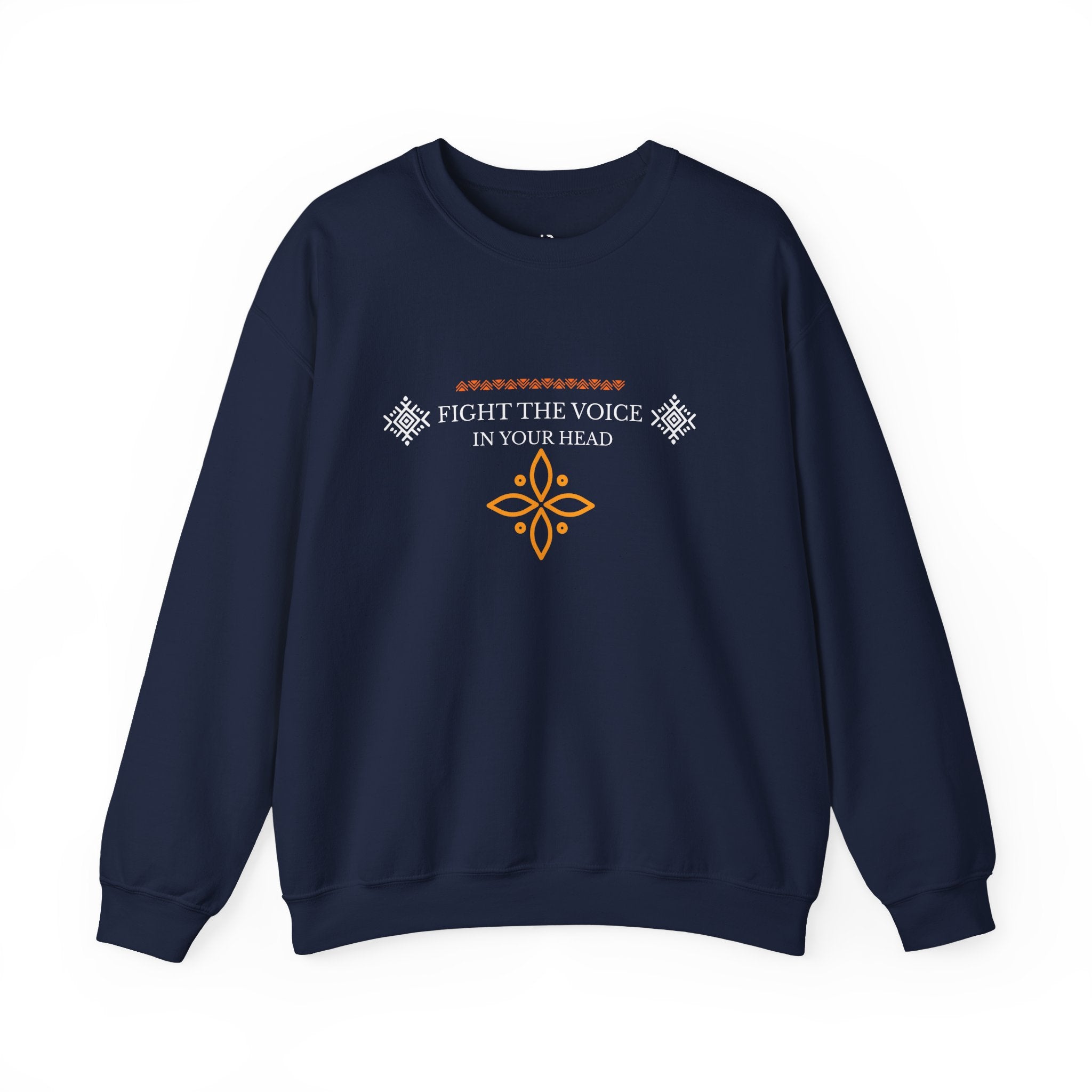 Sweatshirt Crewneck Brodé – "Fight the Voice in Your Head" | Pull Unisexe Coloris Intenses