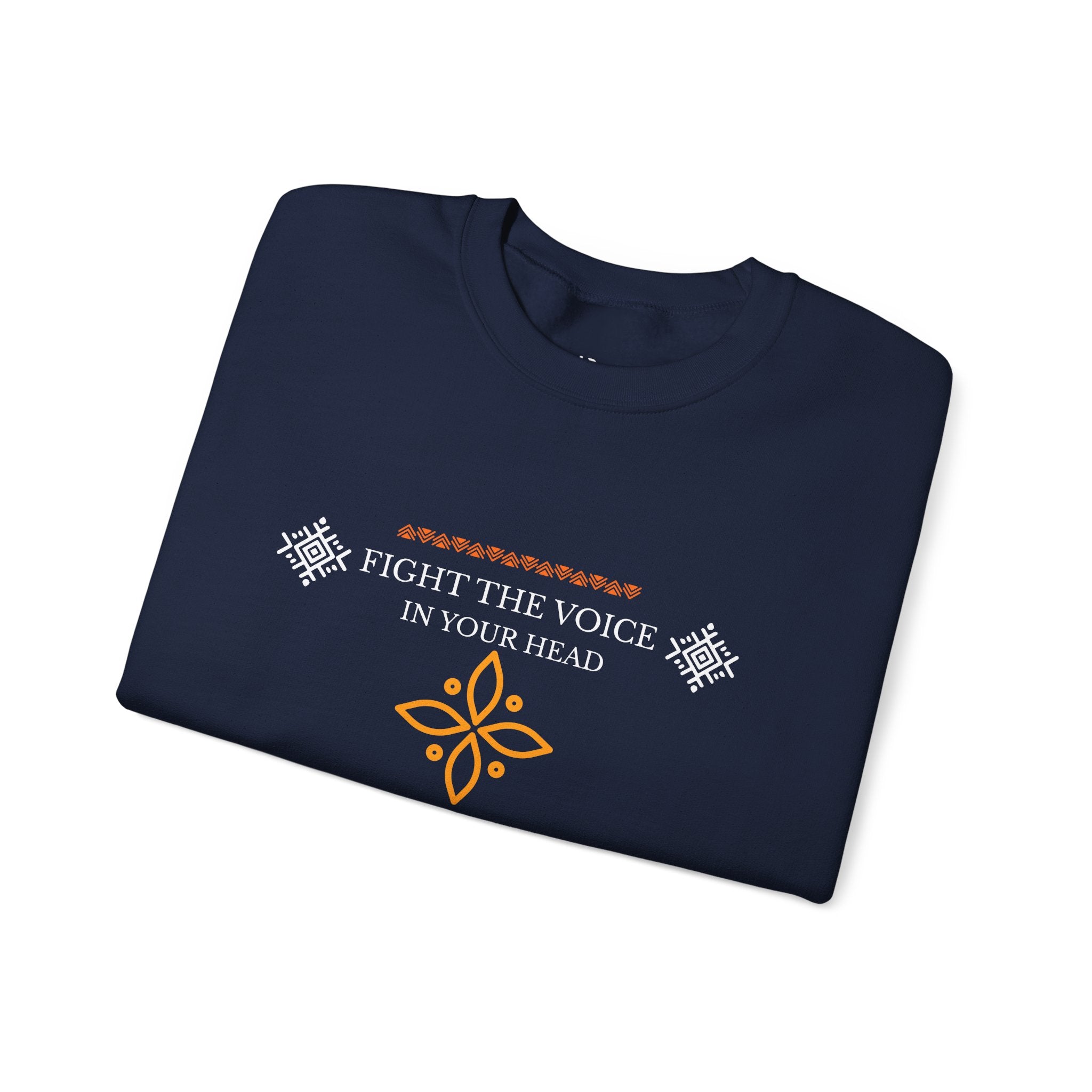 Sweatshirt Crewneck Brodé – "Fight the Voice in Your Head" | Pull Unisexe Coloris Intenses