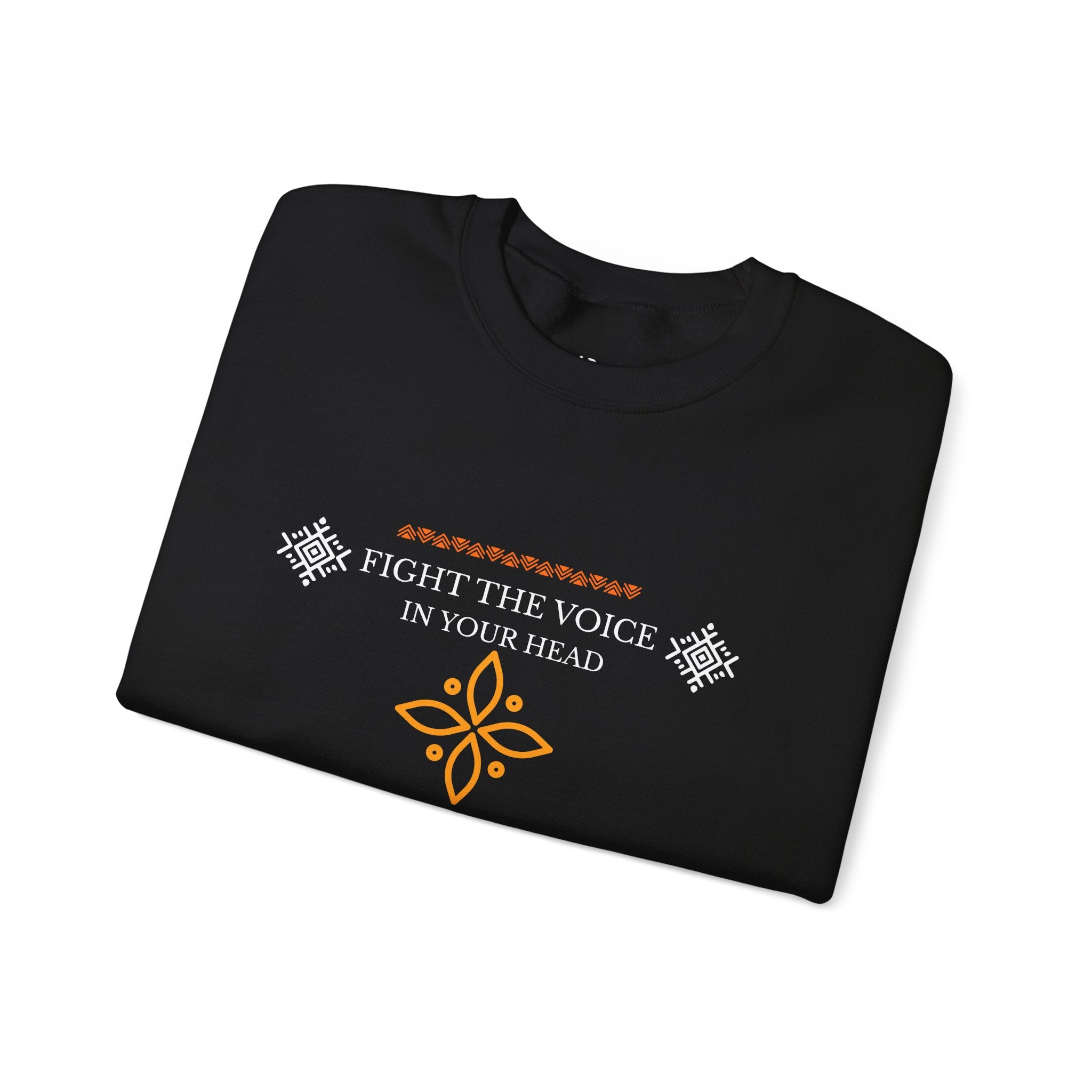 Sweatshirt Crewneck Brodé – "Fight the Voice in Your Head" | Pull Unisexe Coloris Intenses