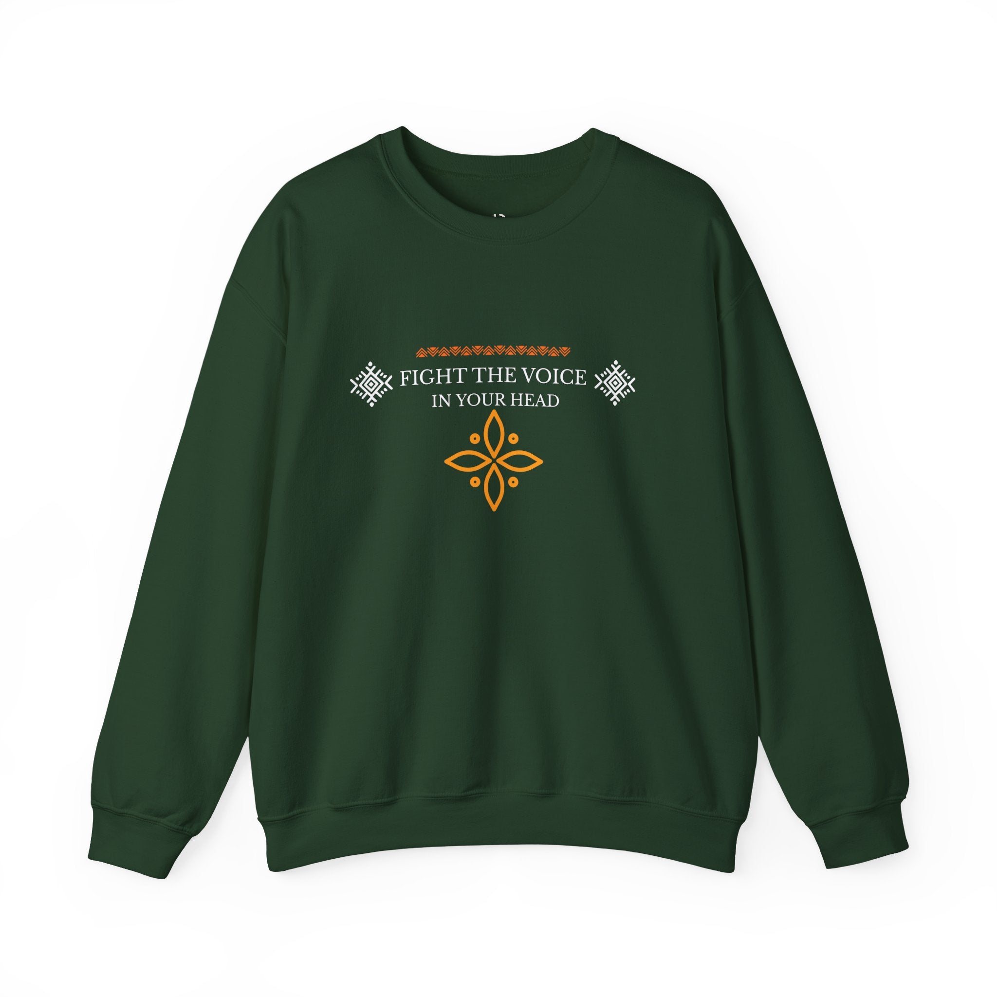 Sweatshirt Crewneck Brodé – "Fight the Voice in Your Head" | Pull Unisexe Coloris Intenses