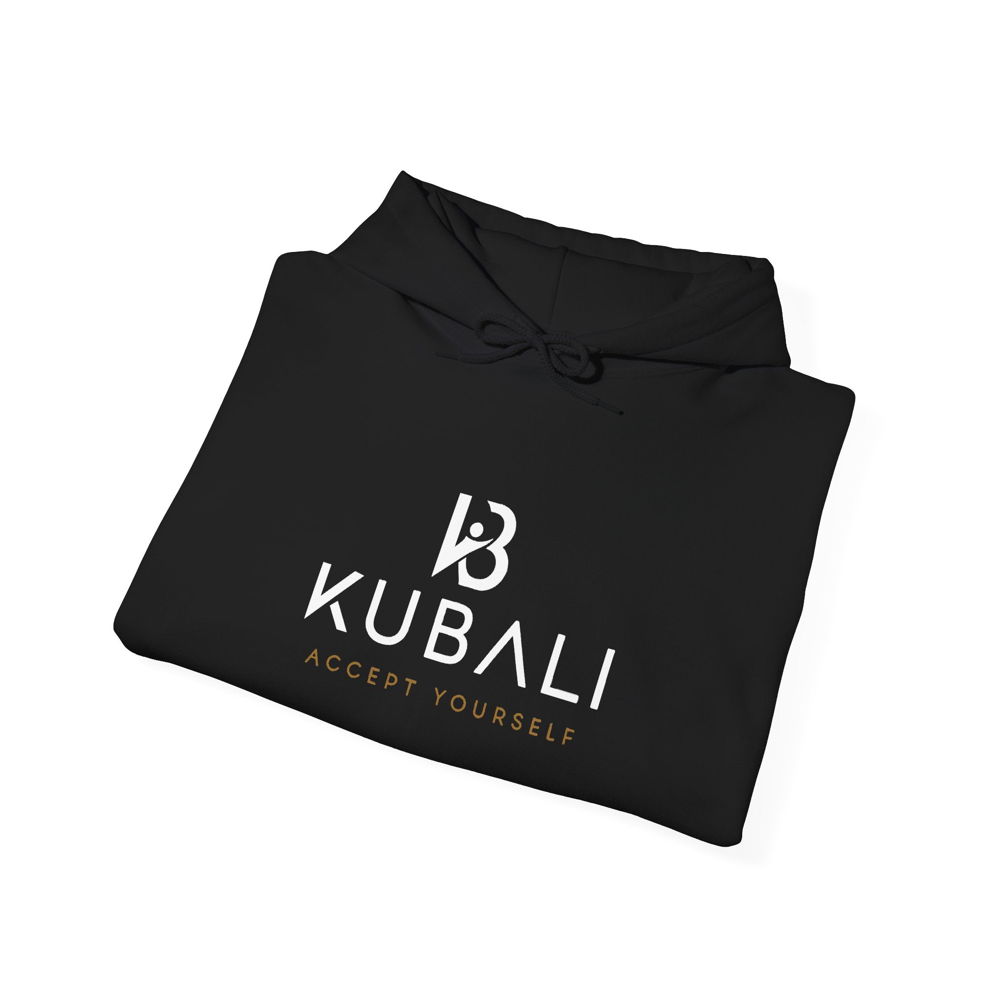 Kubali "Accept Yourself" Logo Hoodie — Noir Minimaliste