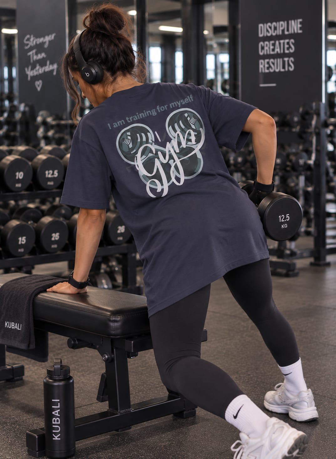 KUBALI T-Shirt Gym — "Je m'entraîne pour moi" | Tee Oversize